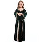 medieval fancy dress Costume Girls Children long dress with trumpet sleeves - Azufun