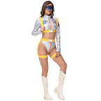 Nightclub Fun Gold Stamped Space Suit Astronaut Female Costume Music Festival Halloween - Azufun