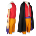 one picece luffy costume Anime Cosplay with straw hat Whole Set - Azufun