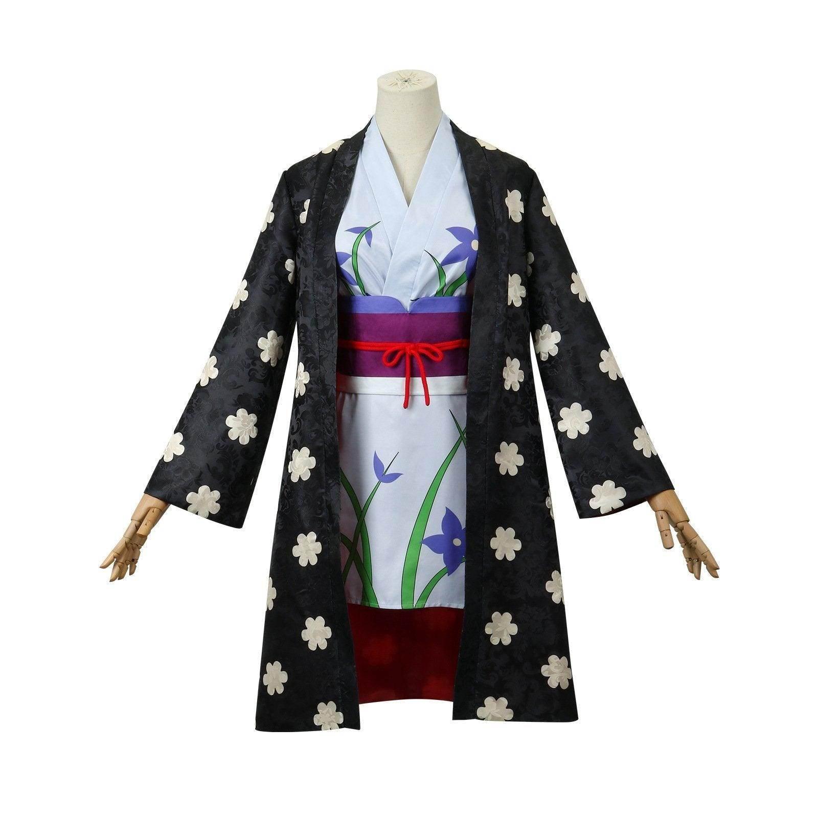 One Piece Nico Robin Costumes Japanese Anime Kimono Robe Fancy cosplay - Azufun