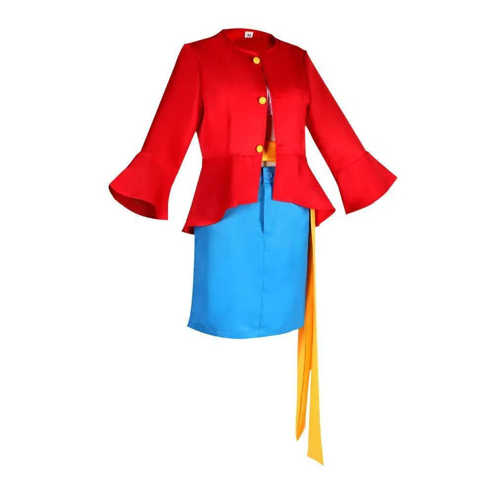 One Piece Wano Country Anime Monkey D. Luffy Costume Party Carnival Cosplay Full Set - Azufun