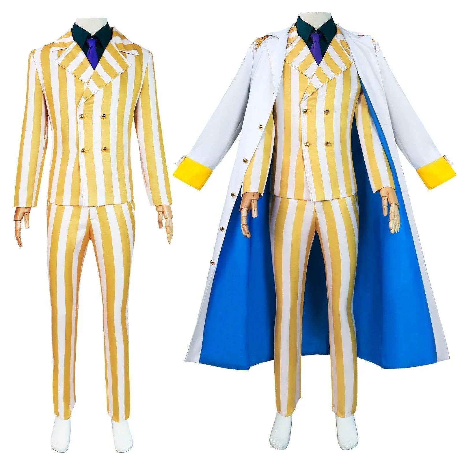 One Piece Wano Country Kizaru Costume Party Carnival Cosplay Full Set - Azufun