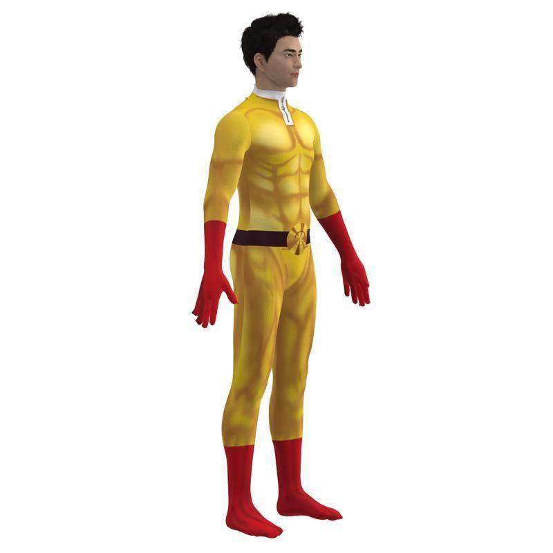 One Punch Man Saitama Costume Cosplay Zentai Suit Jumpsuit for Kids Adult - Azufun