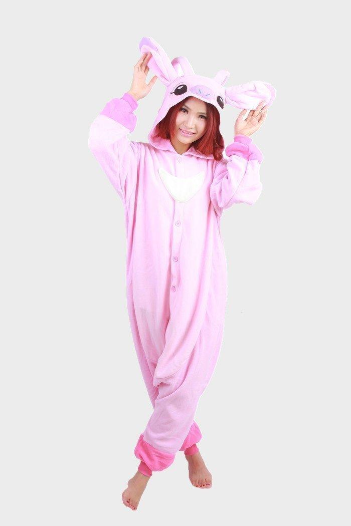 Pink Stitch Long Sleeve Kigurumi Onesies Pajamas Costume - Pajamasbuy