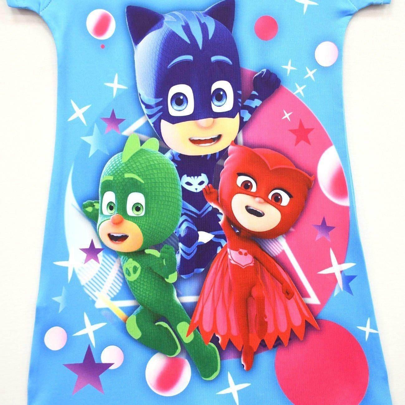 PJ Masks Pajamas Little Hero Nightgown for Toddler Kids Sleepwear Dress - Azufun