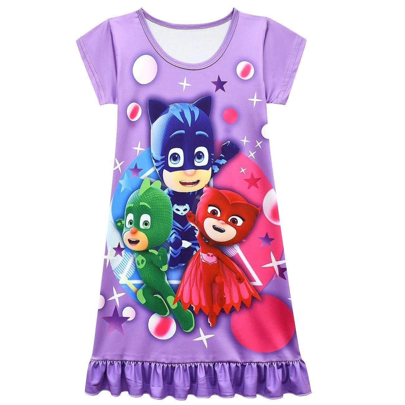 PJ Masks Pajamas Little Hero Nightgown for Toddler Kids Sleepwear Dress - Azufun