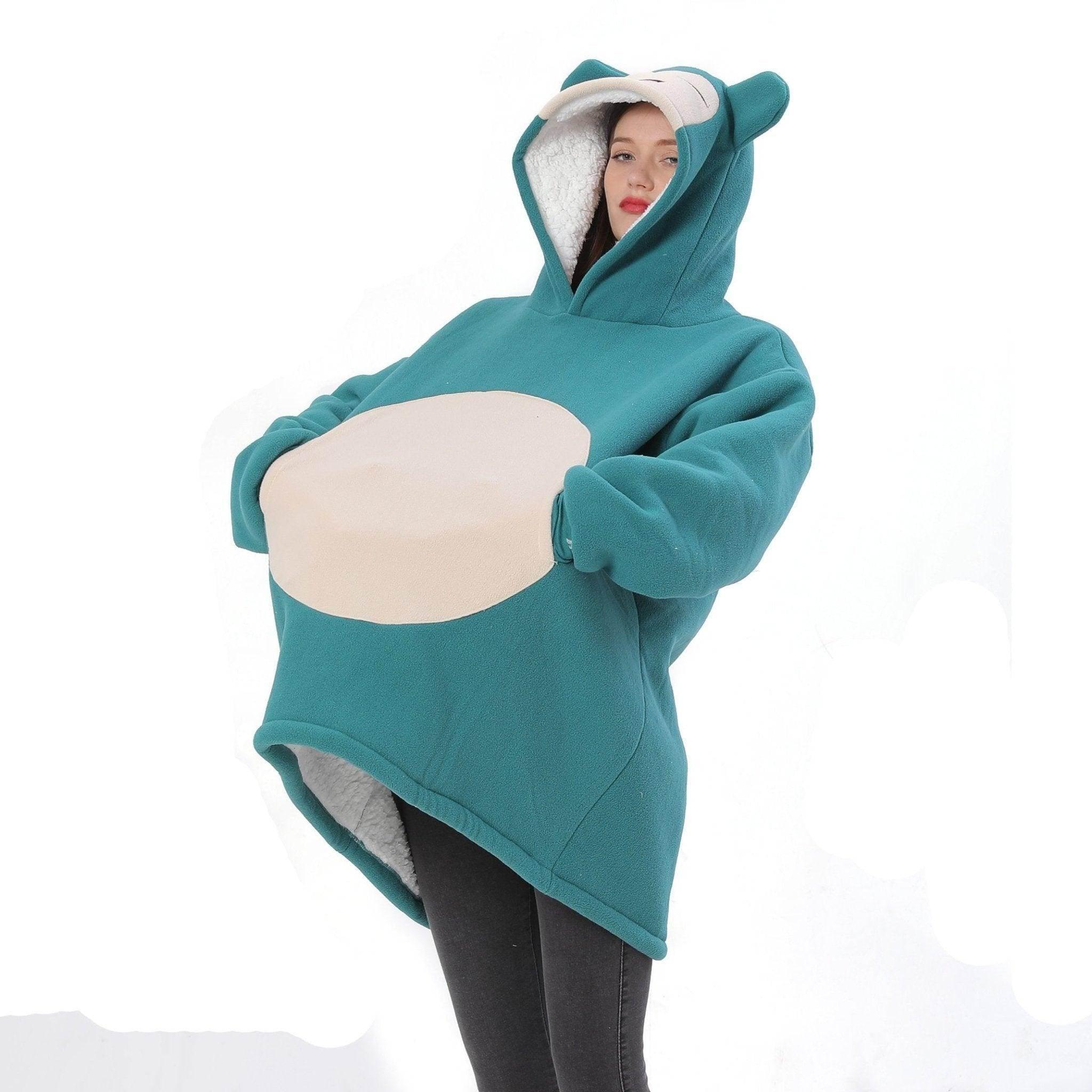 Pokemon Snorlax Costume Keep Warm Cozy Lazy TV Blanket Pajamas - Azufun