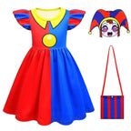 Pomni Flying Sleeve Dress The Amazing Digital Circus Costumes Printing Girls' For Kids - Pajamasbuy