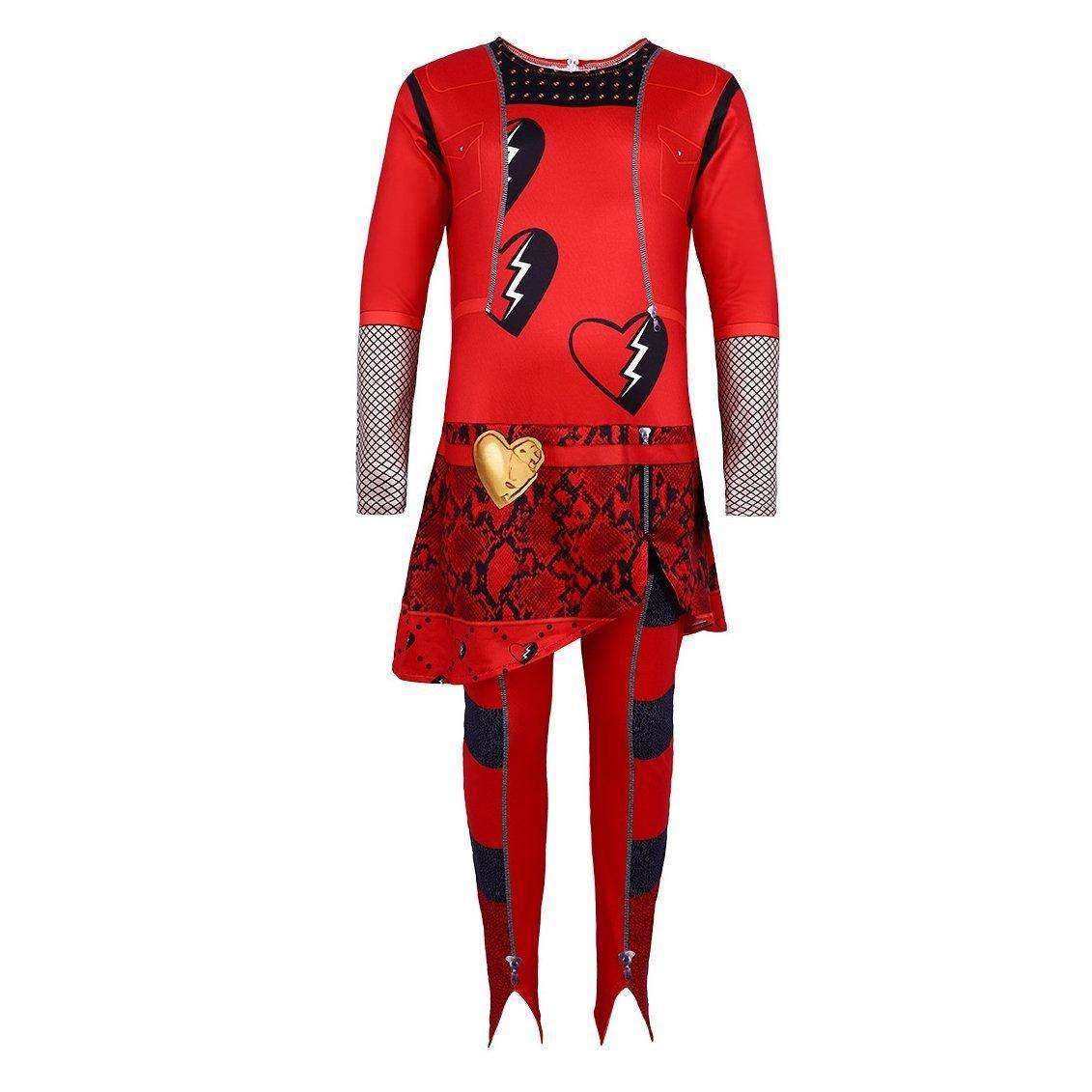 Red from Descendants 4 Queen Of Hearts Costume Jumpsuit For Kids - Azufun