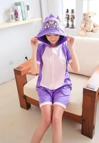 Sailor moon Purple Cat Luna Animal Onesie Pajamas Short Sleeve - Pajamasbuy