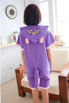 Sailor moon Purple Cat Luna Animal Onesie Pajamas Short Sleeve - Pajamasbuy