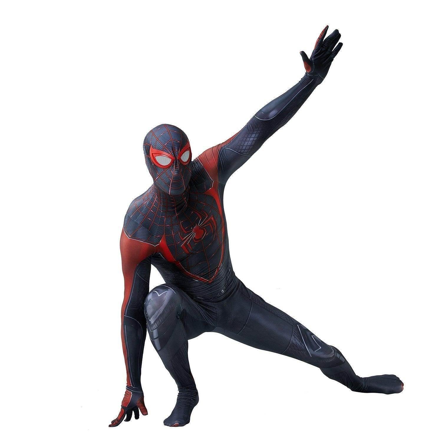 Spider-Man 2 Miles Morales Black Cosplay Jumpsuit Costume for Adults and Kids - Azufun