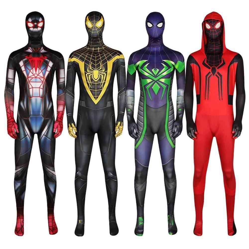 Spider-Man 2099 PS5 Comics Miles Morales Jumpsuit Halloween Cosplay Costume Bodysuit - Azufun
