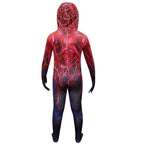 Spider-Man CARNAGE RED VENOM Costume For Kids Deluxe Zentai Cosplay Jumpsuits With Head Mask Halloween - Azufun