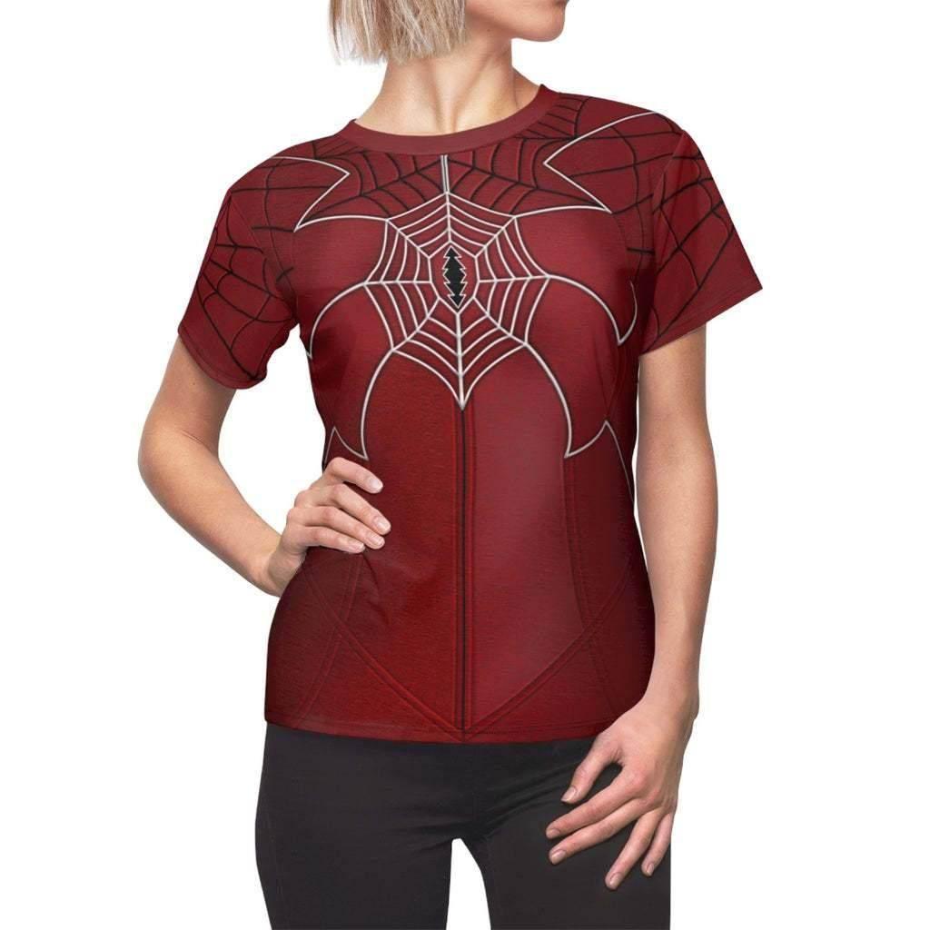 Spider-Woman Women's Short sleeve Shirt Madame Web Costume SuperHero Outfit - Azufun