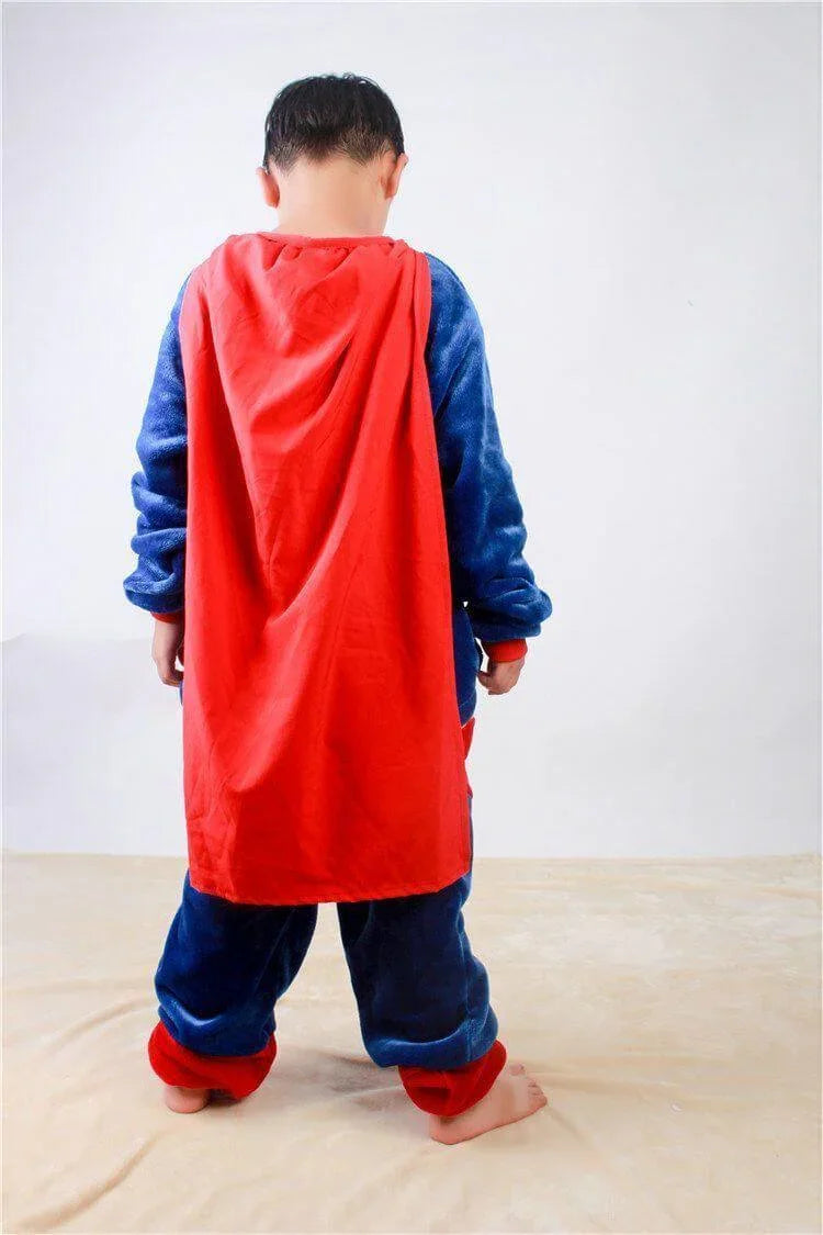 Super Hero Superman Kids Onesies Pajamas Kigurumi Costume - Pajamasbuy