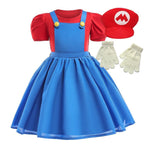 Super Mario Princess Costume Party Girl Children Strap Dresses - Pajamasbuy