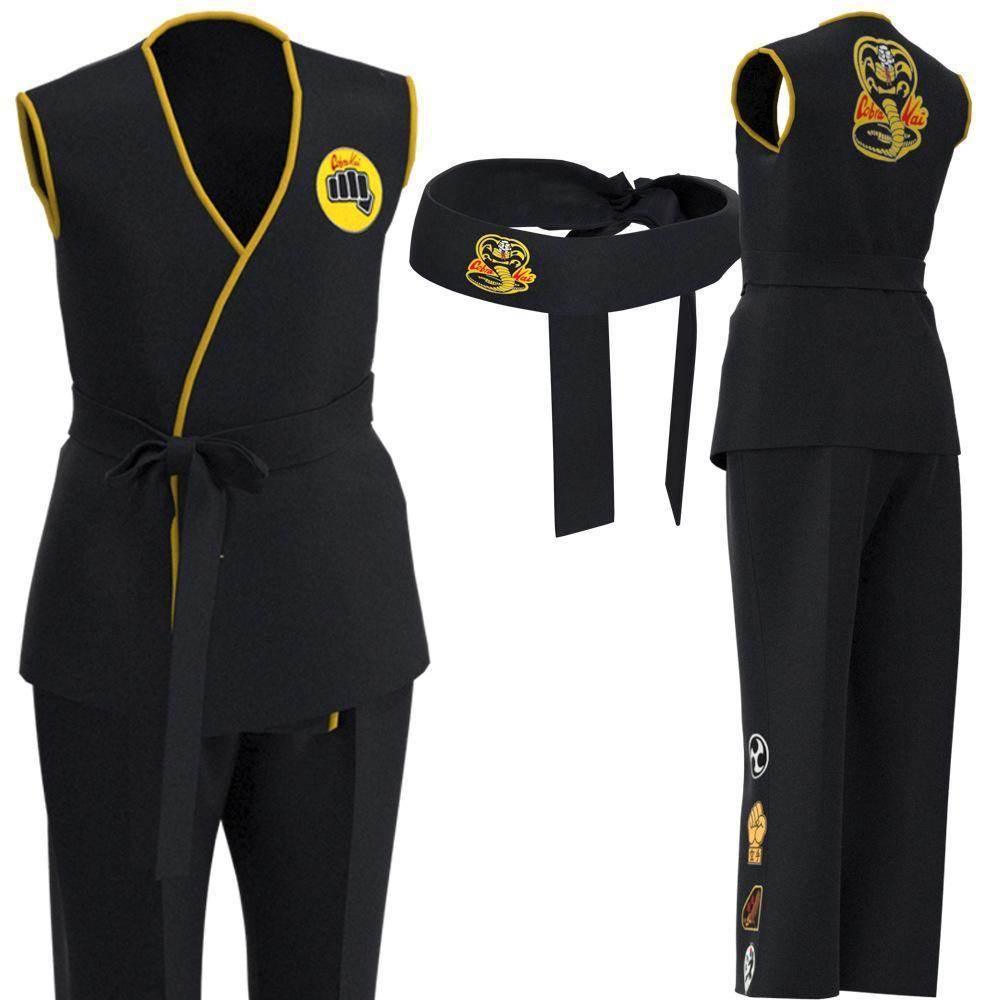 The Karate Kid Costumes Taekwondo Cobra Karate Training Suits Movie Cosplay - Azufun