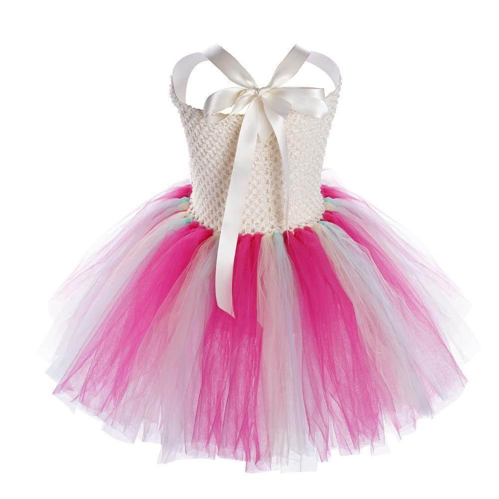 Trolls Girls gown Princess Poppy dress Birthday party ball - Azufun