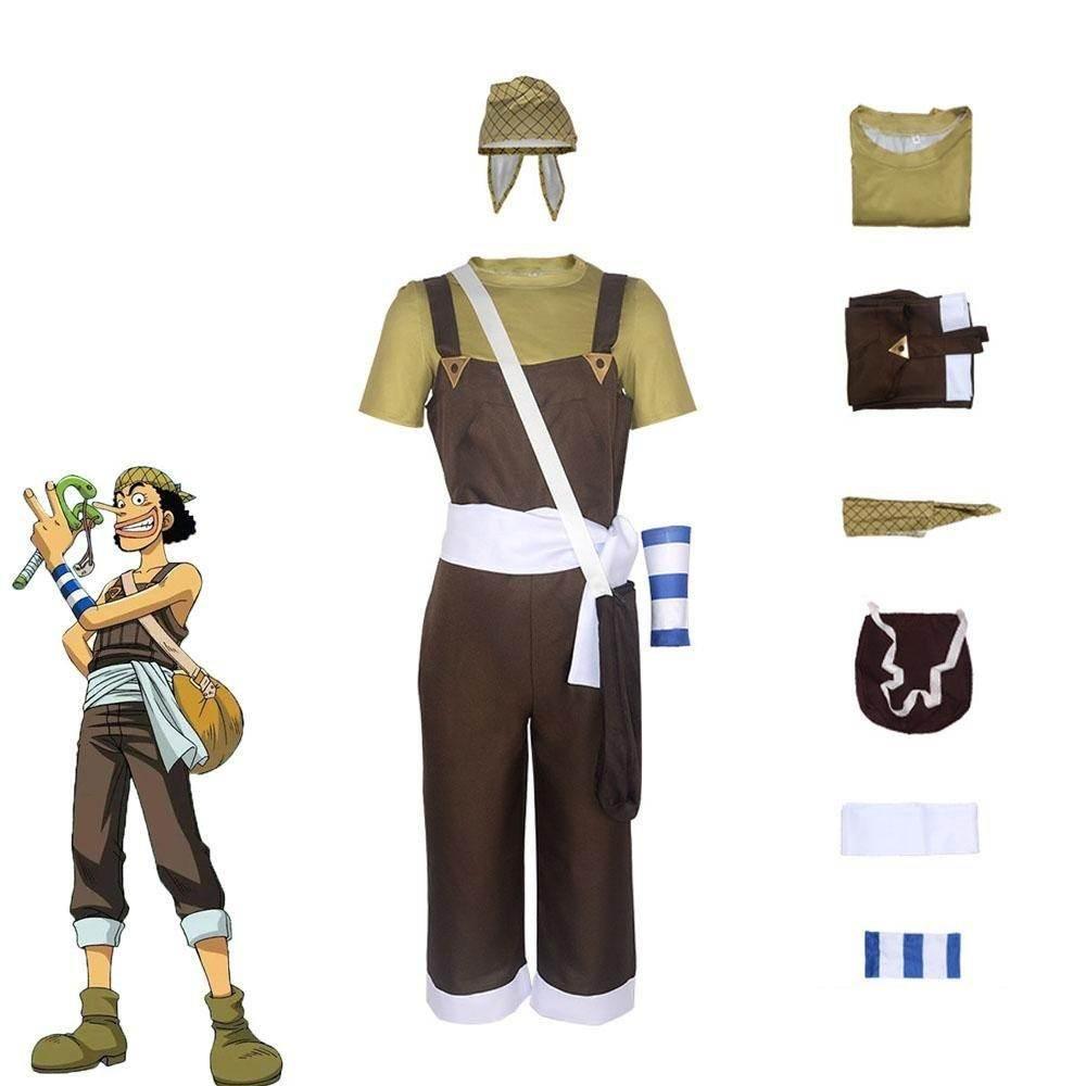 Usopp Anime One Piece Cosplay Costumes Carnival Party Outfits Full Set - Azufun