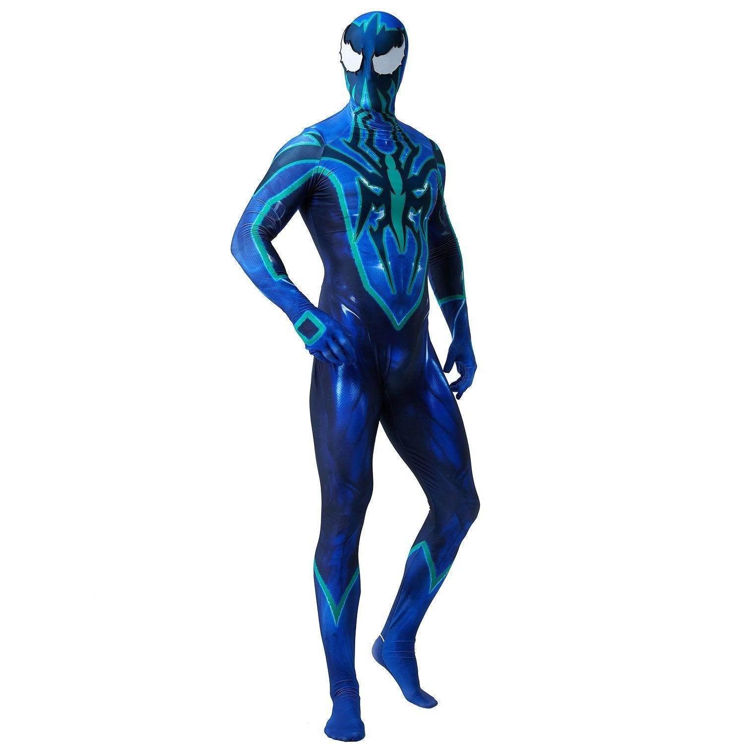 Vibrant Blue Spider-Man Peter Parker Cosplay Jumpsuit Costume New Fashion Superhero Suit - Azufun