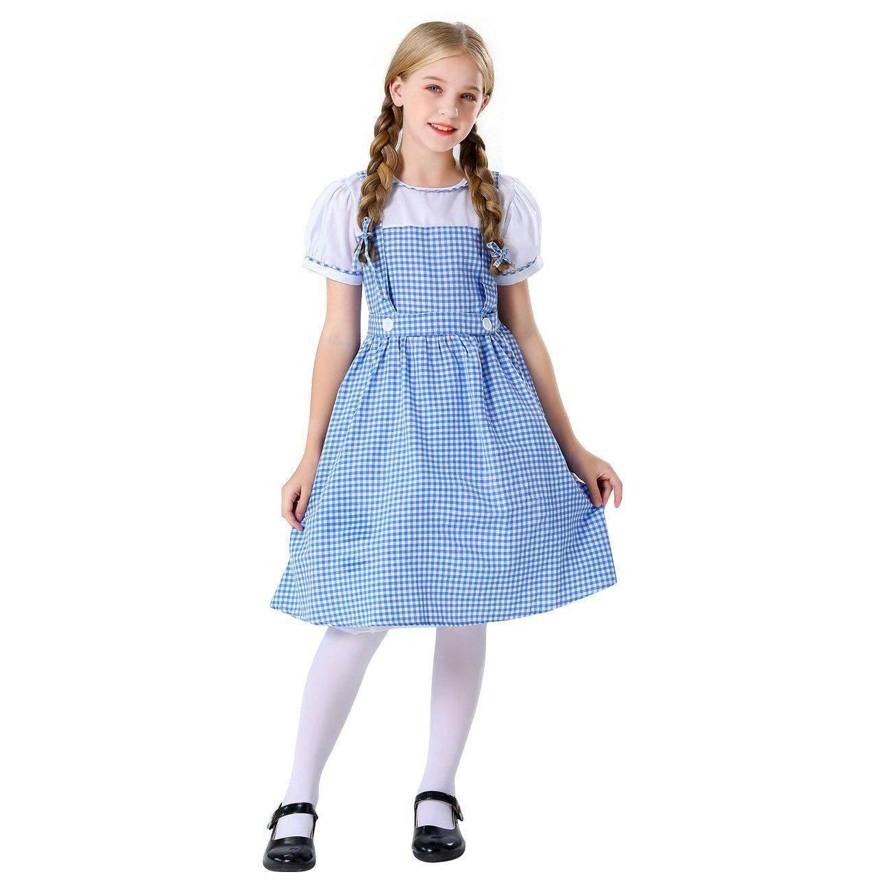 Wizard of Oz Dorothy Costume Dress Maid Alice for Girls Women - Azufun