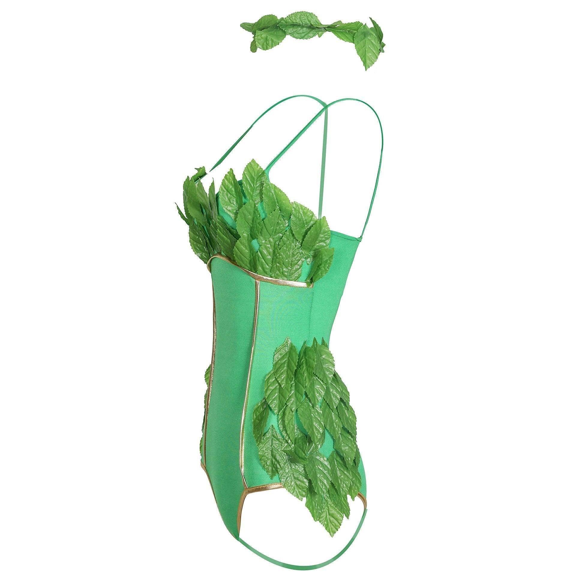 Women's Deluxe Poison Ivy Costume Jumpsuit Halloween - Azufun