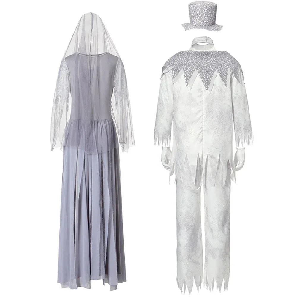 BuyZombie Bride Couples Costume Halloween Outfits Party Carnival Cosplay Now Cheaper With 3 - 5 Days Ship - PajamasBuy